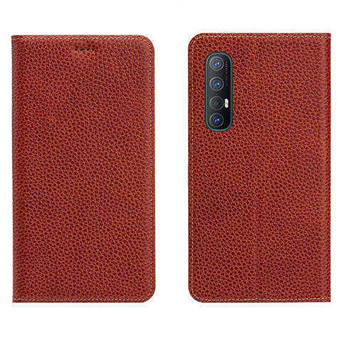 Funda de Cuero Cartera con Soporte Carcasa L05 para Oppo Find X2 Neo Marron