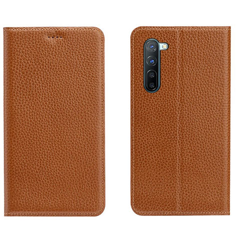 Funda de Cuero Cartera con Soporte Carcasa L05 para Oppo K7 5G Naranja