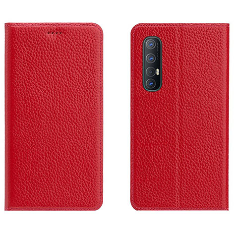 Funda de Cuero Cartera con Soporte Carcasa L05 para Oppo Reno3 Pro Rojo