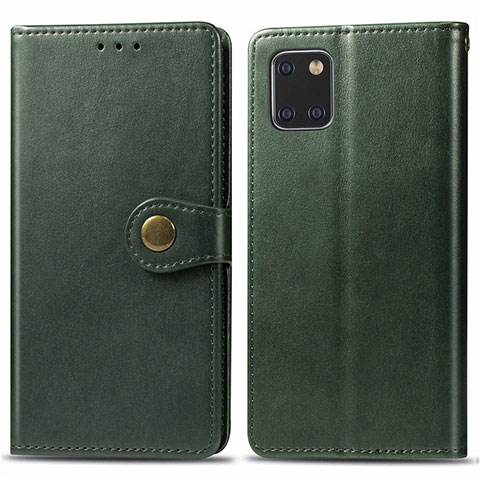 Funda de Cuero Cartera con Soporte Carcasa L05 para Samsung Galaxy A81 Verde