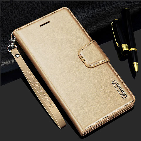 Funda de Cuero Cartera con Soporte Carcasa L05 para Samsung Galaxy S21 5G Oro