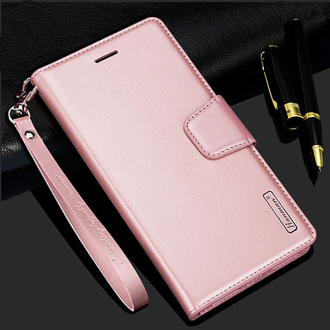 Funda de Cuero Cartera con Soporte Carcasa L05 para Samsung Galaxy S21 5G Oro Rosa