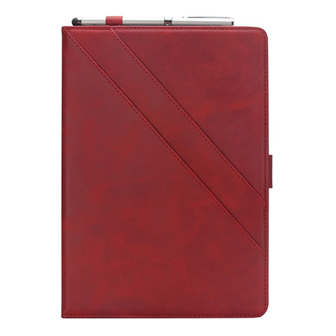 Funda de Cuero Cartera con Soporte Carcasa L05 para Samsung Galaxy Tab S6 Lite 4G 10.4 SM-P615 Rojo