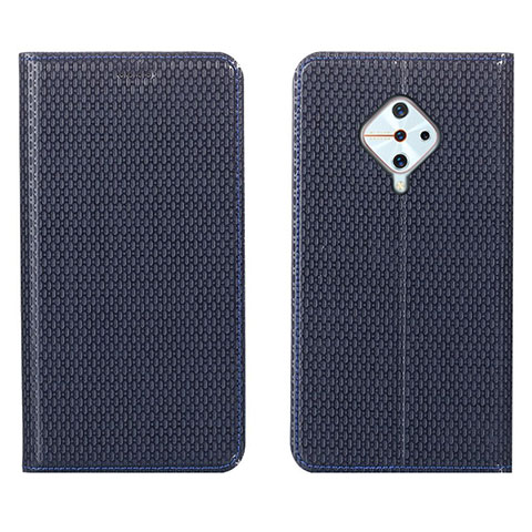 Funda de Cuero Cartera con Soporte Carcasa L05 para Vivo X50 Lite Azul