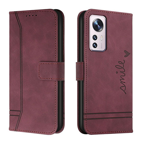 Funda de Cuero Cartera con Soporte Carcasa L05 para Xiaomi Mi 12 Pro 5G Rojo