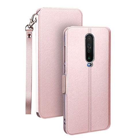 Funda de Cuero Cartera con Soporte Carcasa L05 para Xiaomi Redmi K30i 5G Oro Rosa