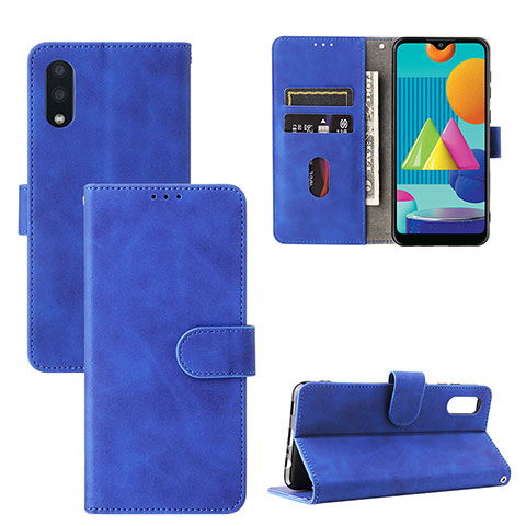 Funda de Cuero Cartera con Soporte Carcasa L05Z para Samsung Galaxy A02 Azul