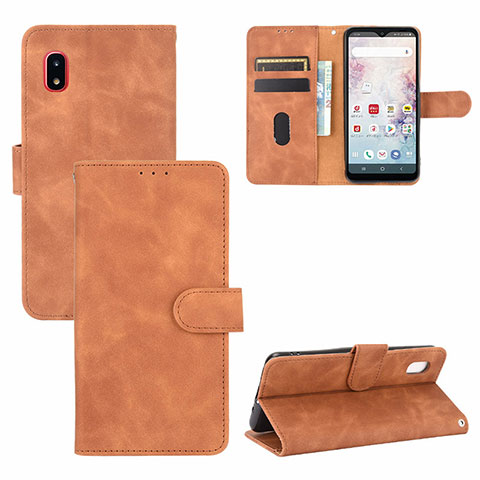 Funda de Cuero Cartera con Soporte Carcasa L05Z para Samsung Galaxy A20 SC-02M SCV46 Marron