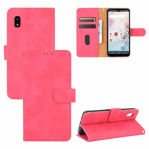 Funda de Cuero Cartera con Soporte Carcasa L05Z para Samsung Galaxy A20 SC-02M SCV46 Rosa Roja