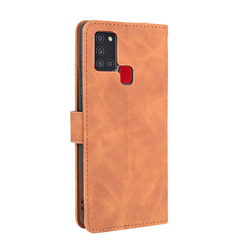 Funda de Cuero Cartera con Soporte Carcasa L05Z para Samsung Galaxy A21s Marron