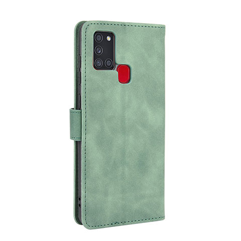 Funda de Cuero Cartera con Soporte Carcasa L05Z para Samsung Galaxy A21s Verde