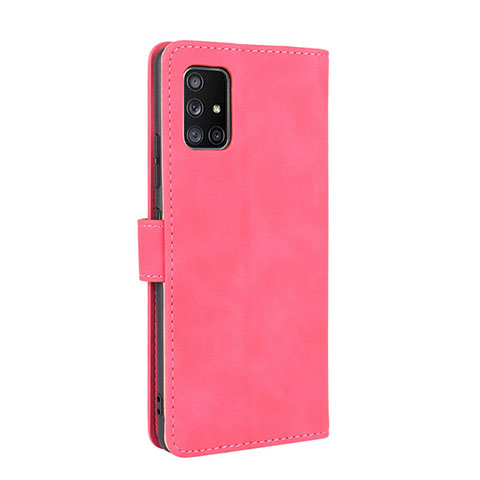 Funda de Cuero Cartera con Soporte Carcasa L05Z para Samsung Galaxy A51 4G Rosa Roja