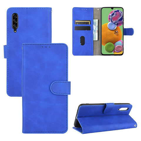 Funda de Cuero Cartera con Soporte Carcasa L05Z para Samsung Galaxy A90 5G Azul