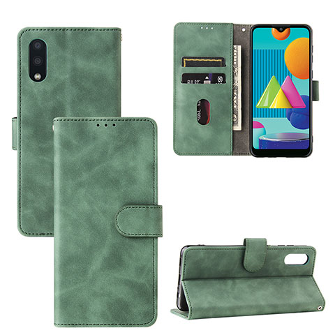 Funda de Cuero Cartera con Soporte Carcasa L05Z para Samsung Galaxy M02 Verde