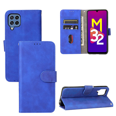 Funda de Cuero Cartera con Soporte Carcasa L05Z para Samsung Galaxy M32 4G Azul