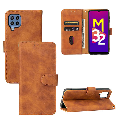 Funda de Cuero Cartera con Soporte Carcasa L05Z para Samsung Galaxy M32 4G Marron