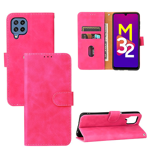 Funda de Cuero Cartera con Soporte Carcasa L05Z para Samsung Galaxy M32 4G Rosa Roja