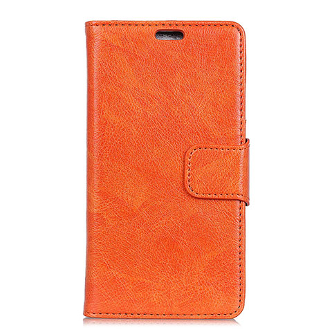 Funda de Cuero Cartera con Soporte Carcasa L06 para Alcatel 1X (2019) Naranja