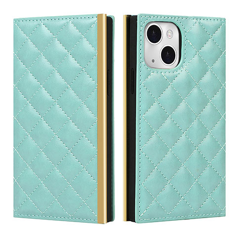 Funda de Cuero Cartera con Soporte Carcasa L06 para Apple iPhone 13 Verde