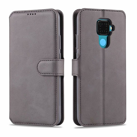 Funda de Cuero Cartera con Soporte Carcasa L06 para Huawei Nova 5z Gris