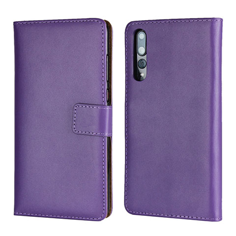 Funda de Cuero Cartera con Soporte Carcasa L06 para Huawei P20 Pro Morado