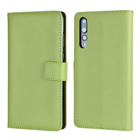 Funda de Cuero Cartera con Soporte Carcasa L06 para Huawei P20 Pro Verde