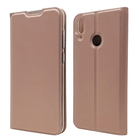 Funda de Cuero Cartera con Soporte Carcasa L06 para Huawei Y7 (2019) Oro Rosa