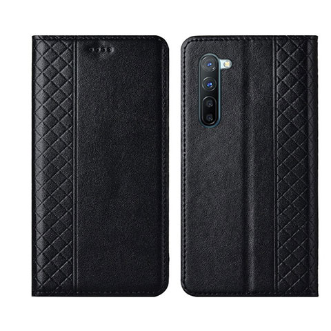 Funda de Cuero Cartera con Soporte Carcasa L06 para Oppo F15 Negro