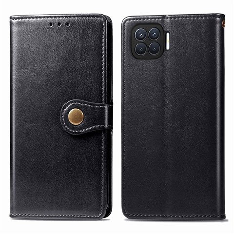 Funda de Cuero Cartera con Soporte Carcasa L06 para Oppo F17 Pro Negro