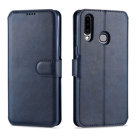 Funda de Cuero Cartera con Soporte Carcasa L06 para Samsung Galaxy A20s Azul