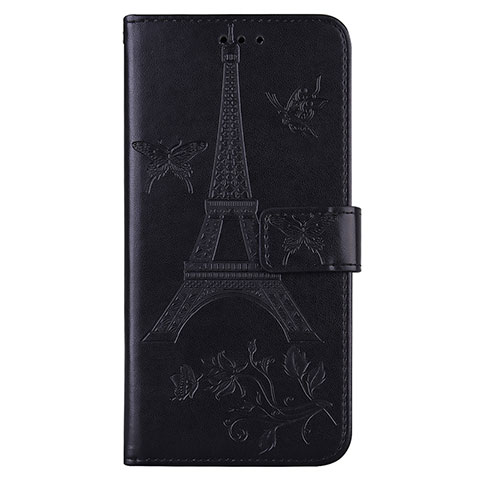 Funda de Cuero Cartera con Soporte Carcasa L06 para Sony Xperia 8 Lite Negro