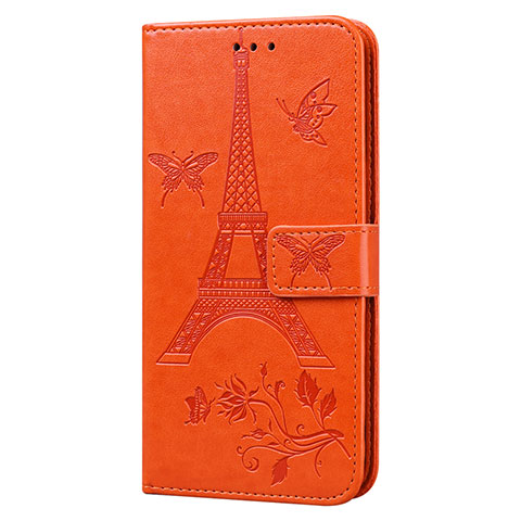 Funda de Cuero Cartera con Soporte Carcasa L06 para Sony Xperia 8 Naranja