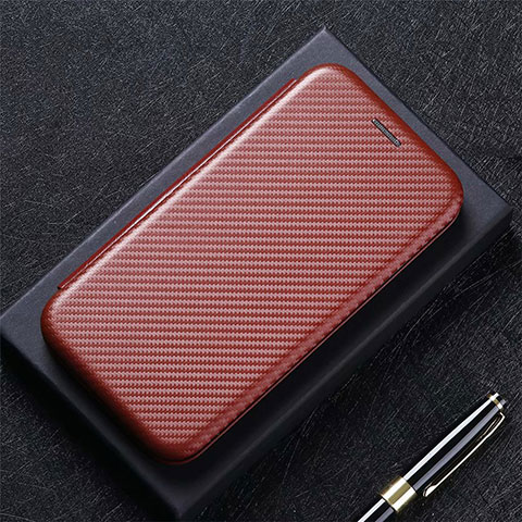 Funda de Cuero Cartera con Soporte Carcasa L06 para Vivo V20 SE Marron