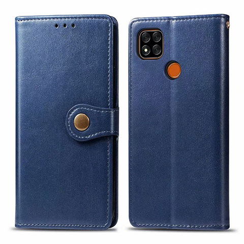 Funda de Cuero Cartera con Soporte Carcasa L06 para Xiaomi POCO C31 Azul