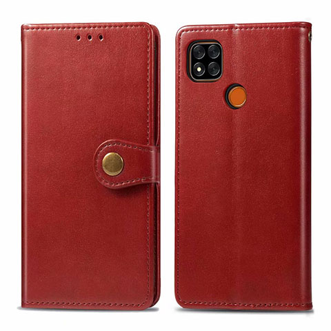 Funda de Cuero Cartera con Soporte Carcasa L06 para Xiaomi POCO C31 Rojo