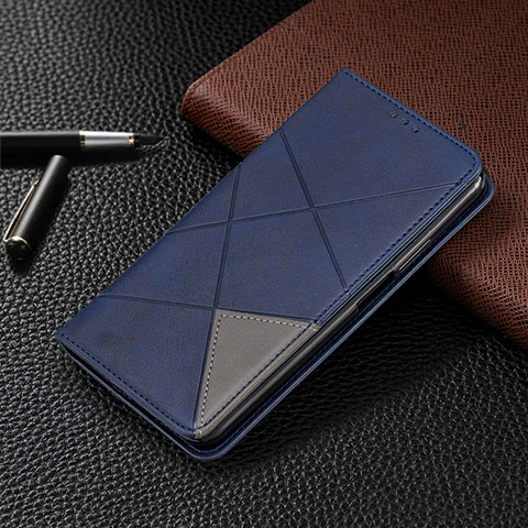 Funda de Cuero Cartera con Soporte Carcasa L06 para Xiaomi Redmi 9i Azul
