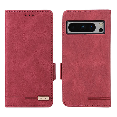 Funda de Cuero Cartera con Soporte Carcasa L06Z para Google Pixel 8 Pro 5G Rojo