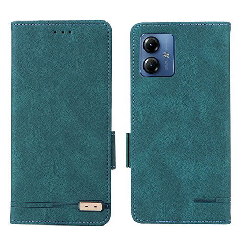 Funda de Cuero Cartera con Soporte Carcasa L06Z para Motorola Moto G14 Verde