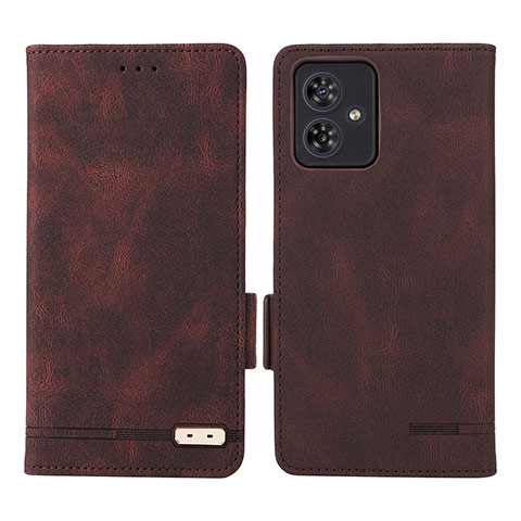 Funda de Cuero Cartera con Soporte Carcasa L06Z para Motorola Moto G54 5G Marron