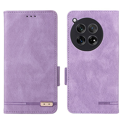 Funda de Cuero Cartera con Soporte Carcasa L06Z para OnePlus 12R 5G Morado