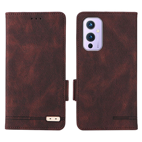 Funda de Cuero Cartera con Soporte Carcasa L06Z para OnePlus 9 5G Marron