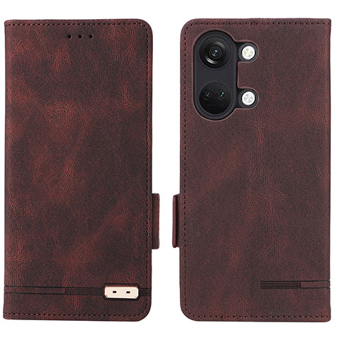 Funda de Cuero Cartera con Soporte Carcasa L06Z para OnePlus Ace 2V 5G Marron