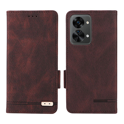 Funda de Cuero Cartera con Soporte Carcasa L06Z para OnePlus Nord 2T 5G Marron