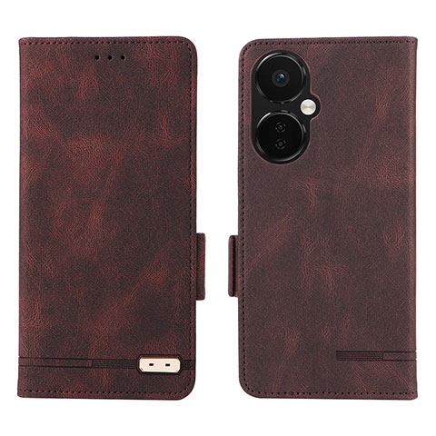 Funda de Cuero Cartera con Soporte Carcasa L06Z para OnePlus Nord CE 3 5G Marron