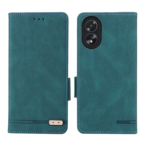 Funda de Cuero Cartera con Soporte Carcasa L06Z para Oppo A18 Verde