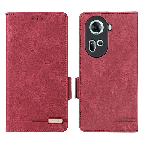 Funda de Cuero Cartera con Soporte Carcasa L06Z para Oppo Reno11 5G Rojo