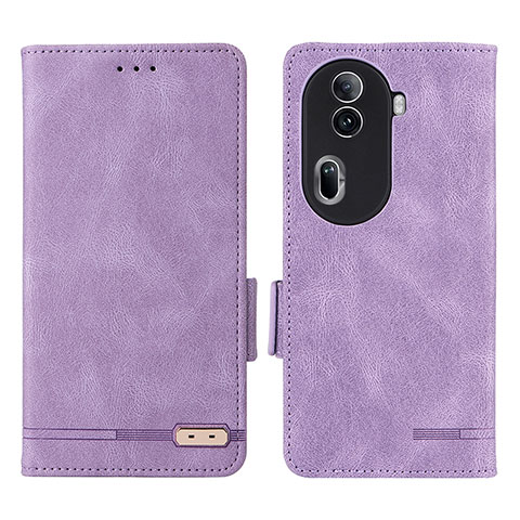 Funda de Cuero Cartera con Soporte Carcasa L06Z para Oppo Reno11 Pro 5G Morado