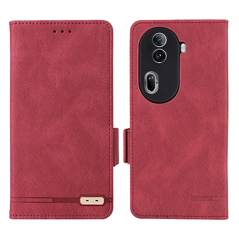 Funda de Cuero Cartera con Soporte Carcasa L06Z para Oppo Reno11 Pro 5G Rojo