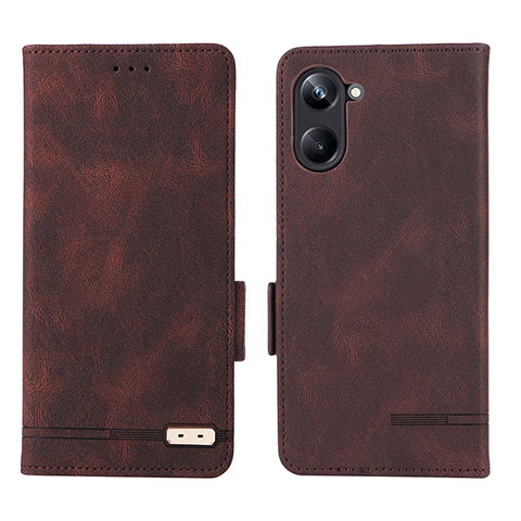 Funda de Cuero Cartera con Soporte Carcasa L06Z para Realme 10 Pro 5G Marron