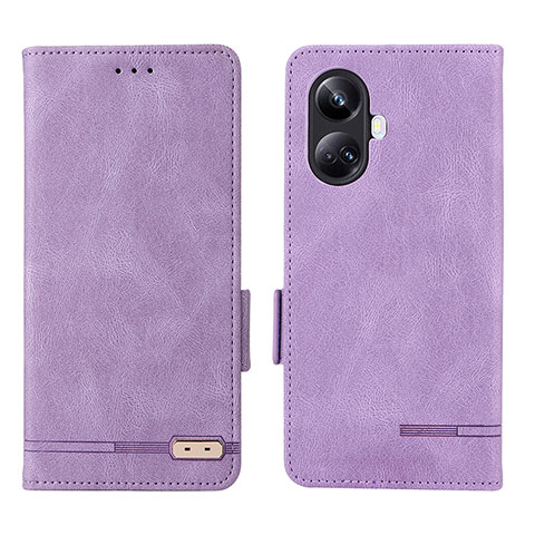 Funda de Cuero Cartera con Soporte Carcasa L06Z para Realme 10 Pro+ Plus 5G Morado